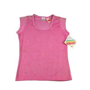 Vintage Wrangler Cap Sleeves Terrycloth Tee M Pink Deadstock USA Indie Coquette